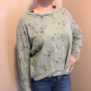 Cat Print Sweatshirt